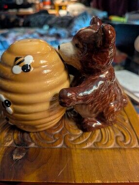 Magnetic Bear and Beehive Salt & Pepper Shakers
